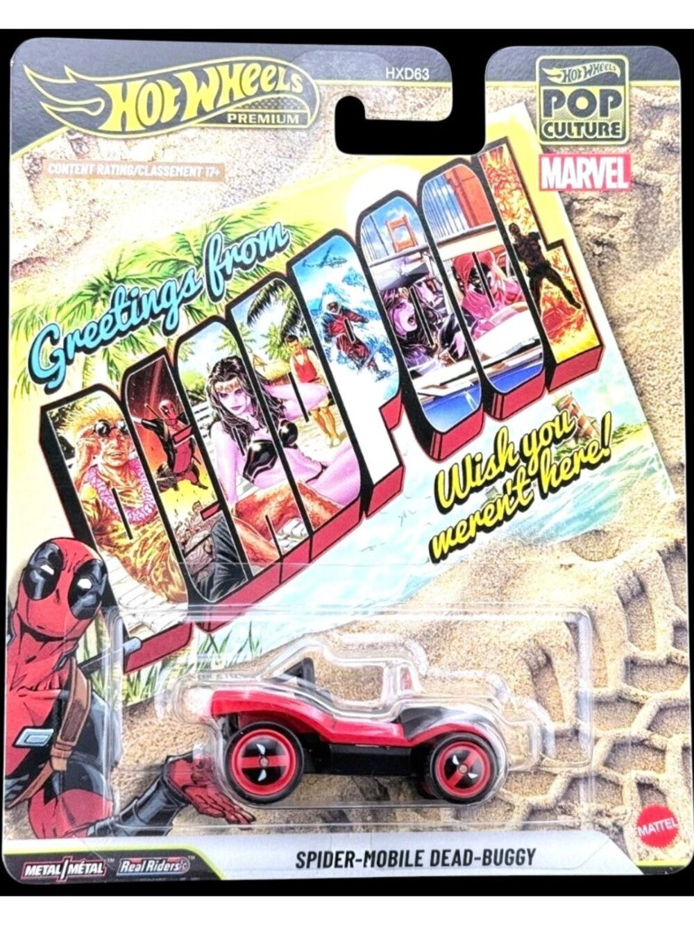 Hot Wheels Marvel Spider Mobile Dead Buggy Scale 164 Die Cast Car Tampo Graphics